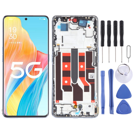 Original LCD Screen For OPPO A1 Pro Digitizer Full Assembly with Frame (Blue)-garmade.com