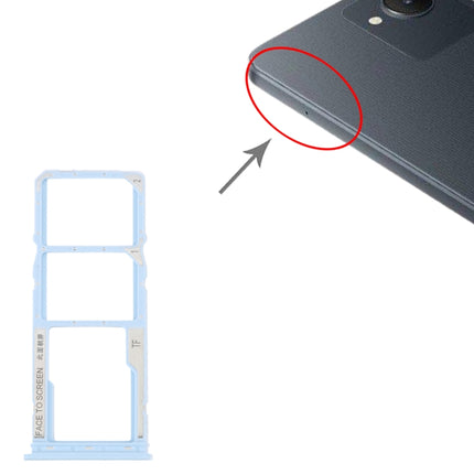 For Xiaomi Redmi A1 2022 / Redmi A1+ SIM Card Tray + SIM Card Tray + Micro SD Card Tray (Blue)-garmade.com