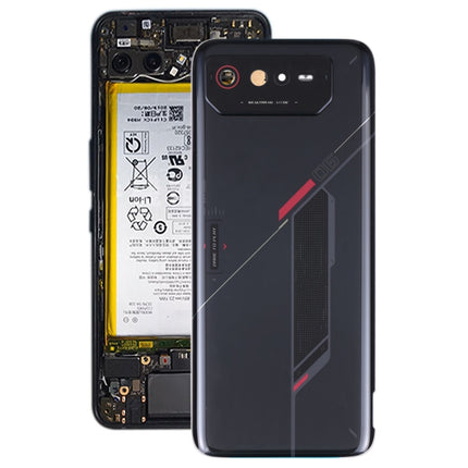 Glass Battery Back Cover for Asus ROG Phone 6 AI2201-C AI2201-F(Black)-garmade.com