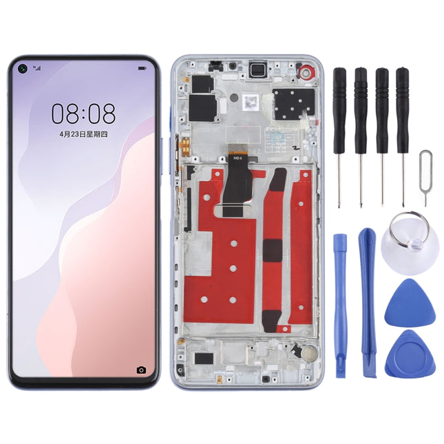 Original LCD Screen For Huawei Nova 7 SE / Honor 30S Digitizer Full Assembly with Frame(Silver)-garmade.com