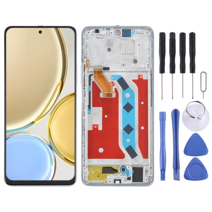 Original LCD Screen For Honor X30 Digitizer Full Assembly with Frame (Silver)-garmade.com