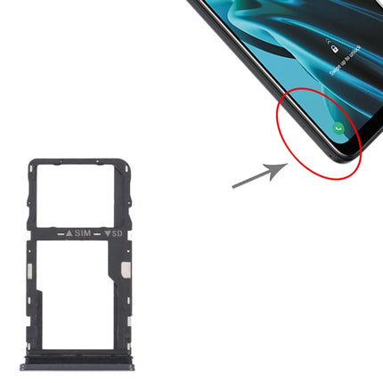 For TCL 30 XE 5G T767W Original SIM Card Tray + Micro SD Card Tray(Black)-garmade.com