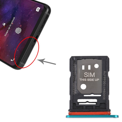 For TCL 10 Pro Original SIM Card Tray + SIM / Micro SD Card Tray(Green)-garmade.com