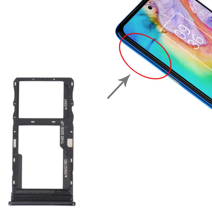 For TCL 20 5G Original SIM Card Tray + SIM / Micro SD Card Tray(Black)-garmade.com