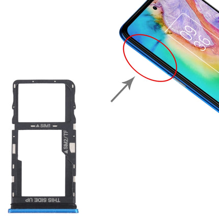 For TCL 20 5G Original SIM Card Tray + SIM / Micro SD Card Tray(Blue)-garmade.com