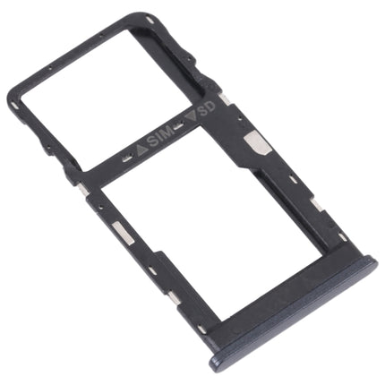 For TCL 20 R 5G Original SIM Card Tray + Micro SD Card Tray(Black)-garmade.com