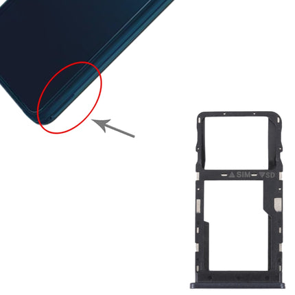 For TCL 20 R 5G Original SIM Card Tray + Micro SD Card Tray(Black)-garmade.com