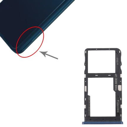 For TCL 20 R 5G Original SIM Card Tray + Micro SD Card Tray(Blue)-garmade.com