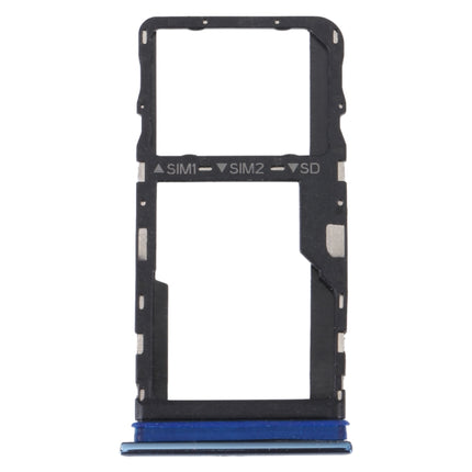 For TCL 30 / 30+ / 30 5G Original SIM Card Tray + Micro SD Card Tray(Blue)-garmade.com