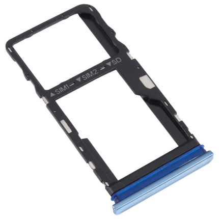 For TCL 30 / 30+ / 30 5G Original SIM Card Tray + Micro SD Card Tray(Blue)-garmade.com