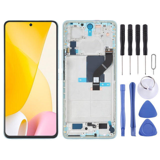 Original LCD Screen For Xiaomi 12 Lite Digitizer Full Assembly with Frame (Green)-garmade.com