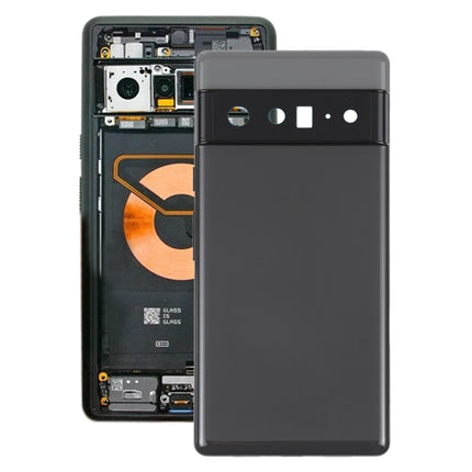 For Google Pixel 6 Pro Battery Back Cover with Middle Frame(Black)-garmade.com