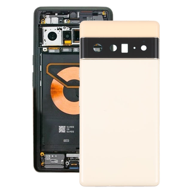 For Google Pixel 6 Pro Battery Back Cover with Middle Frame(Gold)-garmade.com