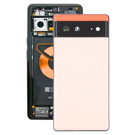 For Google Pixel 6 Battery Back Cover with Middle Frame(Pink)-garmade.com