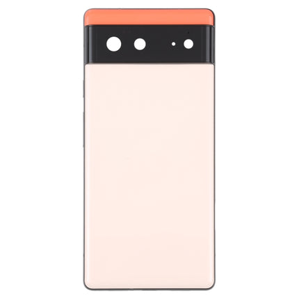 For Google Pixel 6 Battery Back Cover with Middle Frame(Pink)-garmade.com