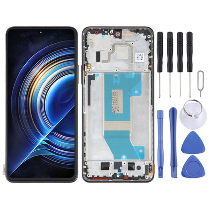 AMOLED Original LCD Screen For Xiaomi Redmi K50 / K50 Pro Digitizer Full Assembly with Frame (Black)-garmade.com