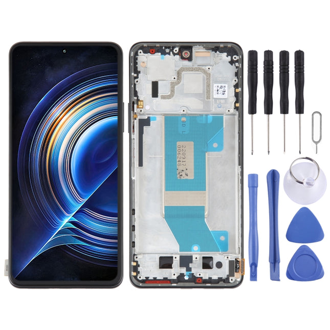 AMOLED Original LCD Screen For Xiaomi Redmi K50 / K50 Pro Digitizer Full Assembly with Frame (Black)-garmade.com