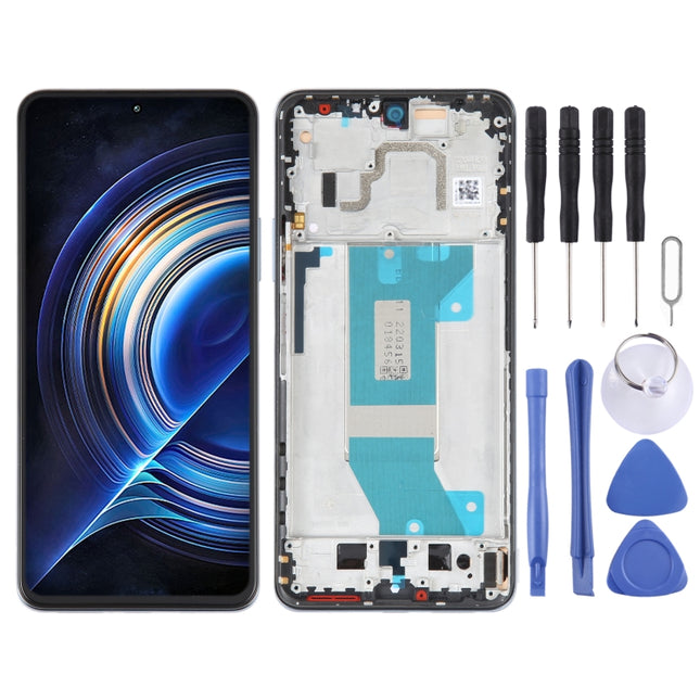AMOLED Original LCD Screen For Xiaomi Redmi K50 / K50 Pro Digitizer Full Assembly with Frame (Blue)-garmade.com