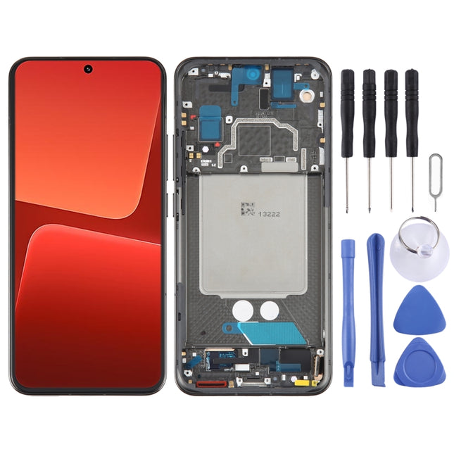 AMOLED Original LCD Screen For Xiaomi 13 Digitizer Full Assembly with Frame (Black)-garmade.com