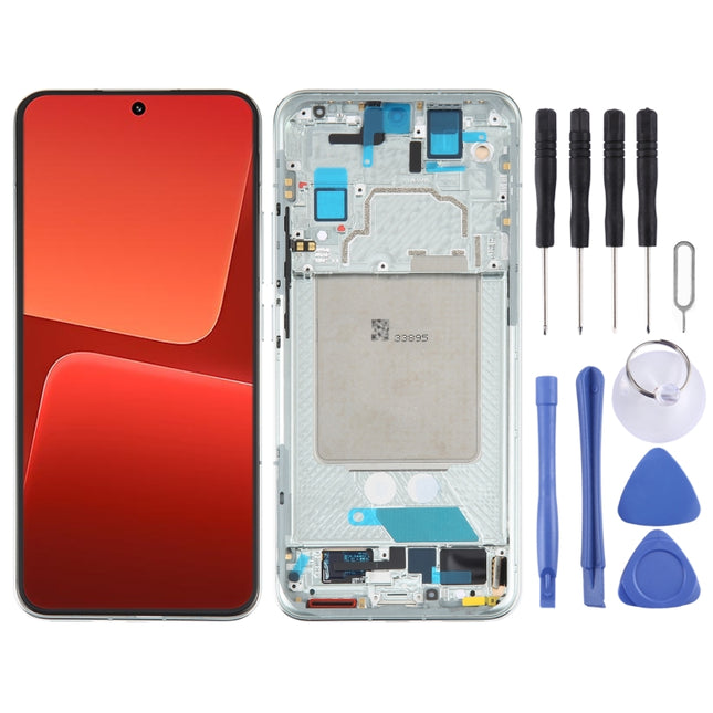 AMOLED Original LCD Screen For Xiaomi 13 Digitizer Full Assembly with Frame (Green)-garmade.com