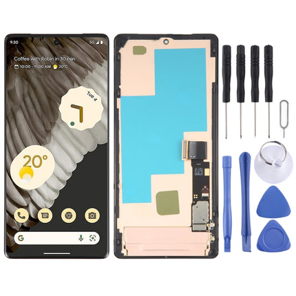 AMOLED LCD Screen For Google Pixel 7 Pro GV4BC GE2AE Digitizer Full Assembly with Frame (Black)-garmade.com