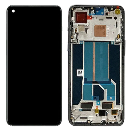 AMOLED LCD Screen for OnePlus Nord 2T CPH2399 CPH2401 Digitizer Full Assembly with Frame (Black)-garmade.com