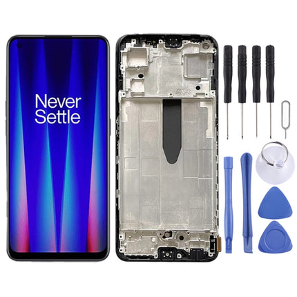 LCD Screen for OnePlus Nord CE 2 5G IV2201 Digitizer Full Assembly with Frame (Black)-garmade.com