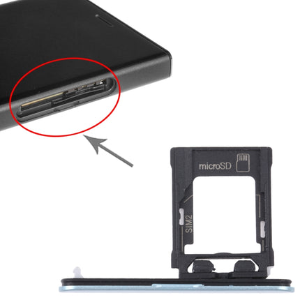 For Sony Xperia XZ1 Compact Original SIM Card Tray + Micro SD Card Tray (Blue)-garmade.com