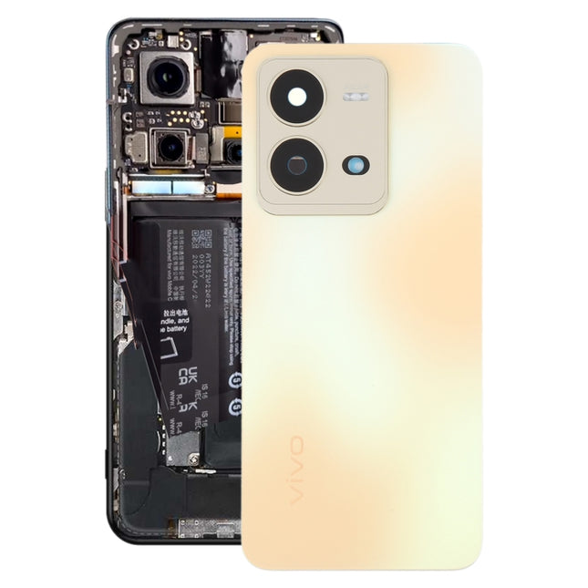 For vivo V25 Original Battery Back Cover with Camera Lens Cover(Gold)-garmade.com