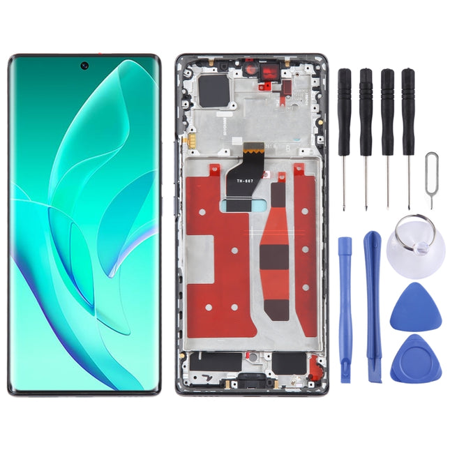 Original LCD Screen For Honor 60 Digitizer Full Assembly with Frame(Black)-garmade.com