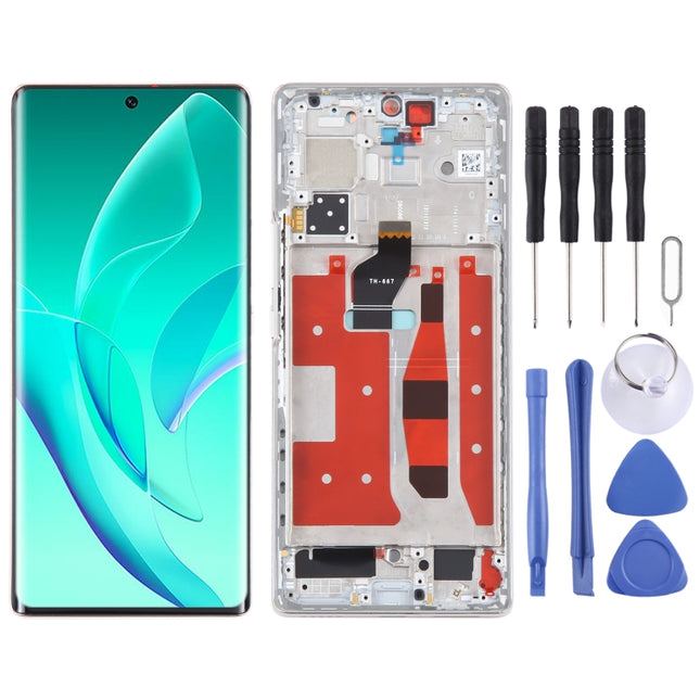 Original LCD Screen For Honor 60 Digitizer Full Assembly with Frame(Gold)-garmade.com