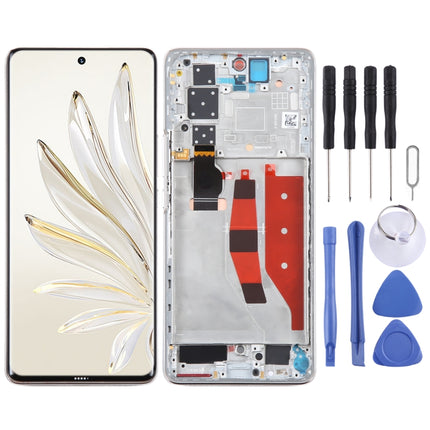 Original LCD Screen For Honor 70 Pro Digitizer Full Assembly with Frame(Gold)-garmade.com