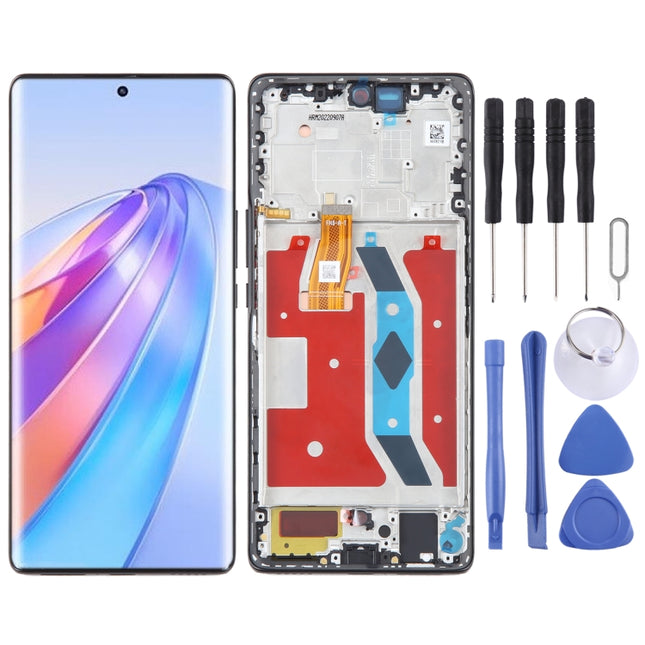 Original LCD Screen For Honor X40 Digitizer Full Assembly with Frame(Black)-garmade.com
