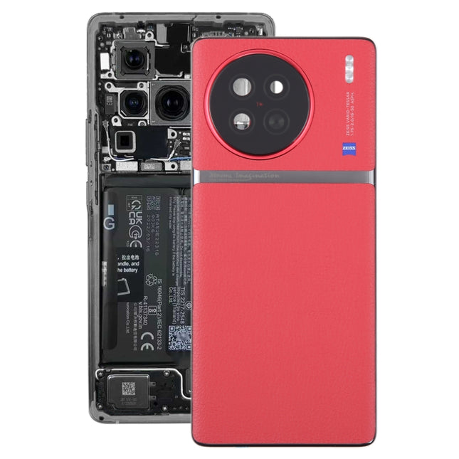 For vivo X90 Original Battery Back Cover with Camera Lens Cover(Red)-garmade.com