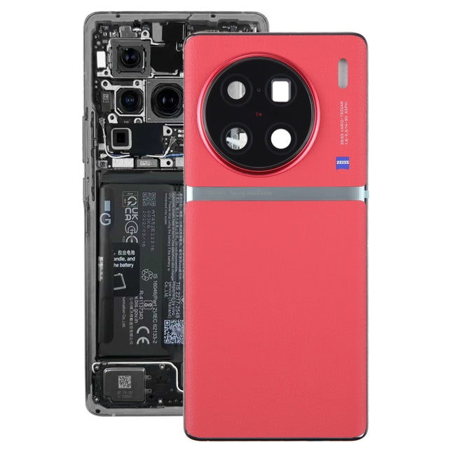 For vivo X90 Pro+ Original Battery Back Cover with Camera Lens Cover(Red)-garmade.com