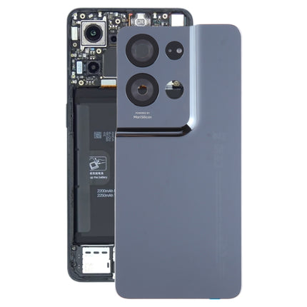 For OPPO Reno8 Pro 5G Original Battery Back Cover with Camera Lens Cover(Black)-garmade.com