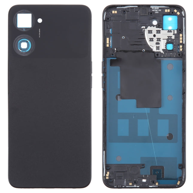 For Realme V30 Original Battery Back Cover with Middle Frame(Black)-garmade.com