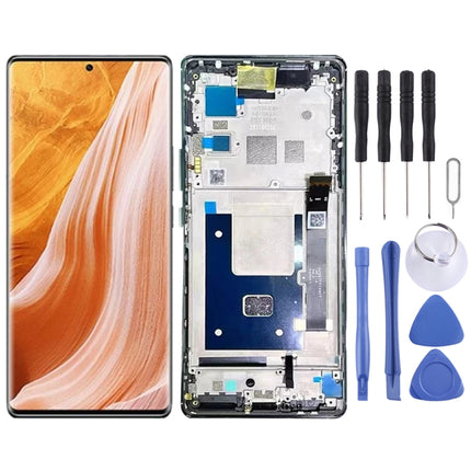 AMOLED LCD Screen For ZTE Axon 40 Pro A2023 Digitizer Full Assembly with Frame(Black)-garmade.com