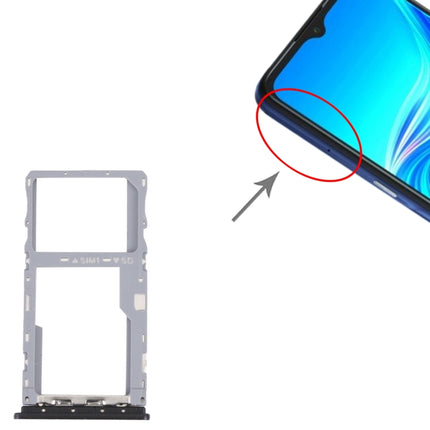 For TCL 20Y Original SIM Card Tray + Micro SD Card Tray (Black)-garmade.com