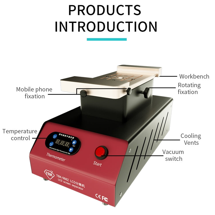 TBK-988Z 7 inch Mobile Phone LCD Separation Built-in Pump Vacuum Manual Separator-garmade.com