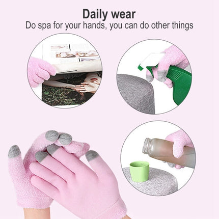 2 PCS Feather Yarn Touch Screen Gloves Outdoor Full Finger Gloves(Pink)-garmade.com