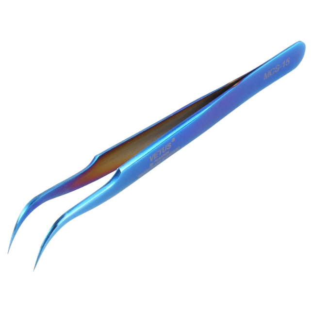 Vetus MCS-15 Bright Blue Curved Tweezers-garmade.com