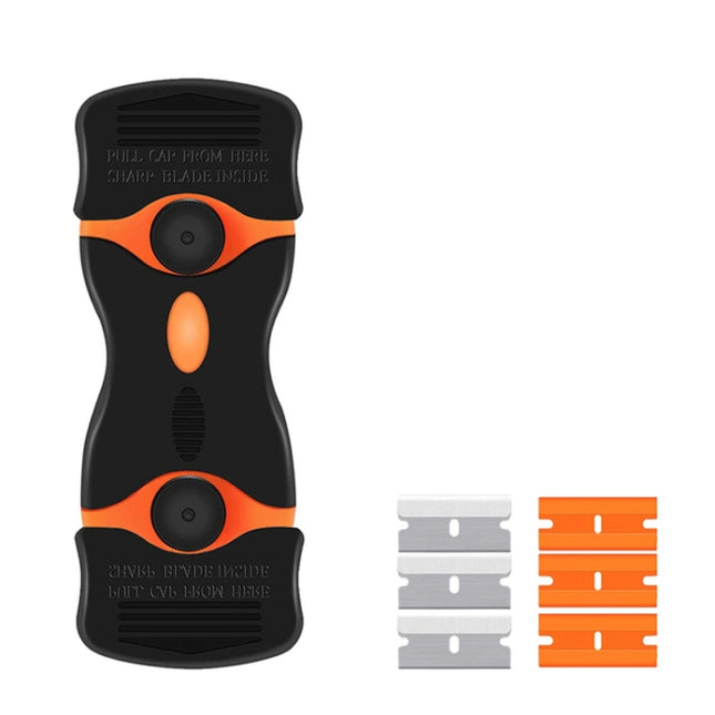 Double Headed Scraper Blade Glue Squeegee Remover Cleaner Tool (Orange)-garmade.com