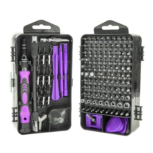 138 in 1 DIY Mobile Phone Disassembly Tool Clock Repair Multi-function Tool Screwdriver Set (Purple)-garmade.com