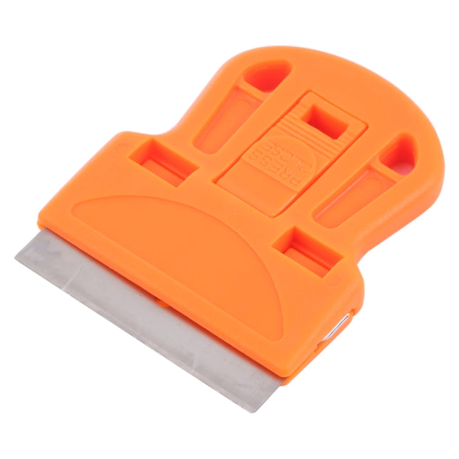 Glue Remover Squeegee Sticker Cleaner Plastic Handle Scraper (Orange)-garmade.com