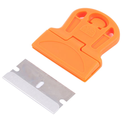 Glue Remover Squeegee Sticker Cleaner Plastic Handle Scraper (Orange)-garmade.com