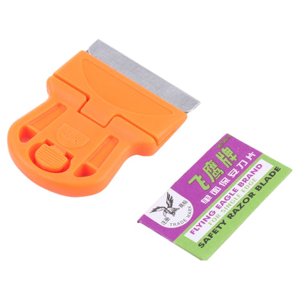 Glue Remover Squeegee Sticker Cleaner Plastic Handle Scraper (Orange)-garmade.com