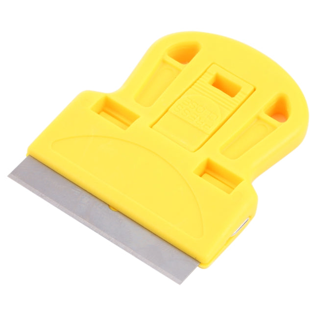 Glue Remover Squeegee Sticker Cleaner Plastic Handle Scraper (Yellow)-garmade.com