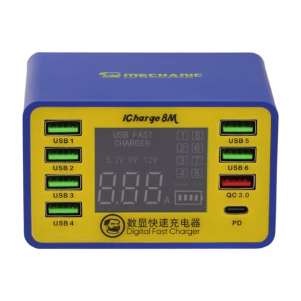 Mechanic icharge 8M QC 3.0 USB Smart Charger Support Fastcharging With LCD, EU Plug-garmade.com