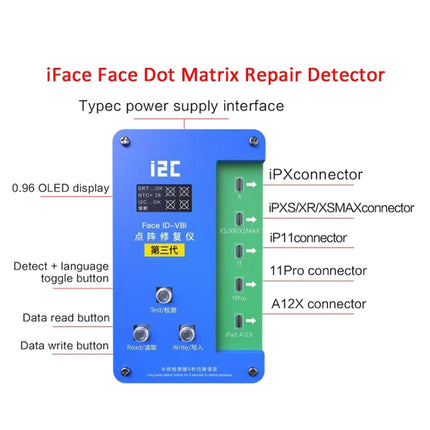 i2C IFace-V8i 3rd Face ID Dot Matrix Projection Repair Programmer With Flex Cable For iPhone X-12 Pro max-garmade.com
